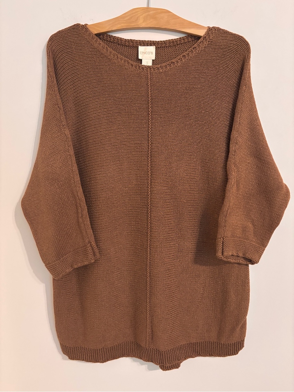 Chico’s Brown 3/4 Dolman sleeve sweater